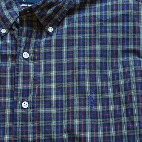 Ralph Lauren Other - Vintage Ralph Lauren Button Down Shirt Mens XL Blue Green Plaid Flannel Cotton